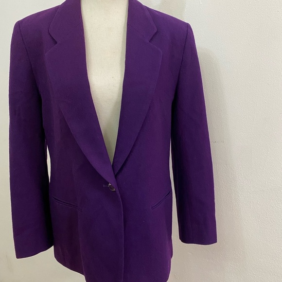 Vintage Pendleton 100% virgin wool Vibrant Purple Women's winter Blazer size 10 - Picture 11 of 12